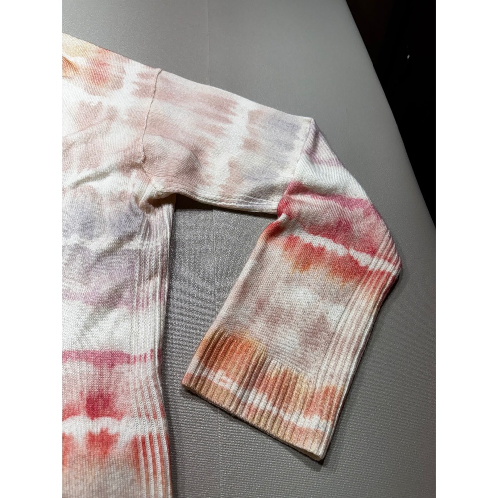 AllSaints Womens Tie Dye Merino Wool Cardigan Sweater Orange Pink Medium *note - Picture 3 of 9